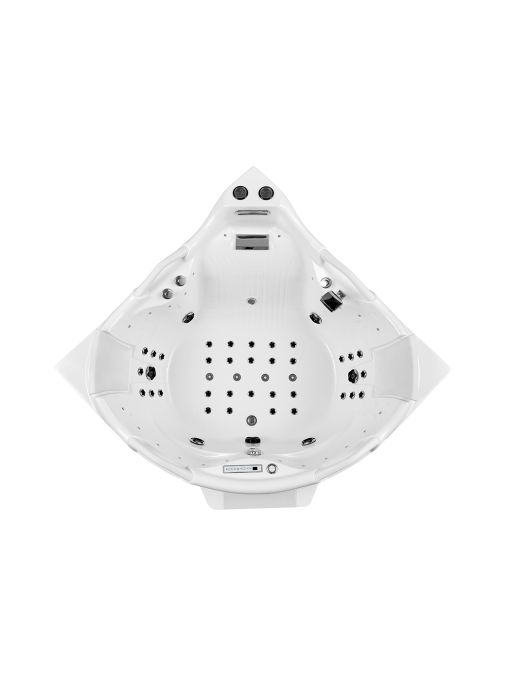 Vue intérieure Baignoire balnéo angle Love story 42 jets