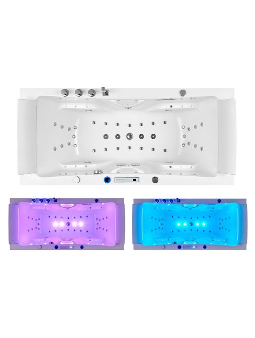 Vue dessus Baignoire balnéo Santa-fe 53 jets