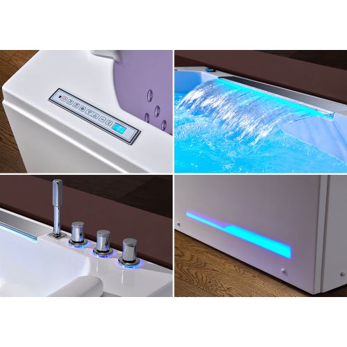 Baignoire balnéo rectangulaire Pacifica 70 jets
