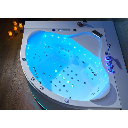 Baignoire balnéo d'angle Vesuve 81 jets 2 places