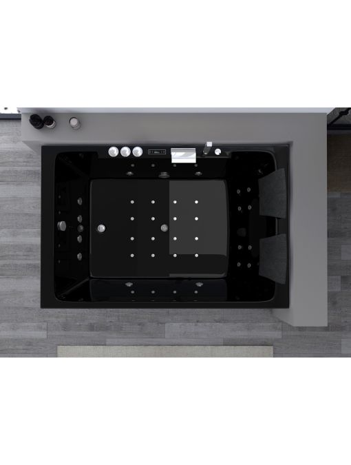 Baignoire balnéo Belize Droite noire 32 jets