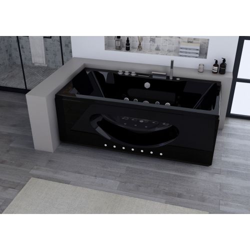 Baignoire balnéo confortable 32 jets Caiman Black