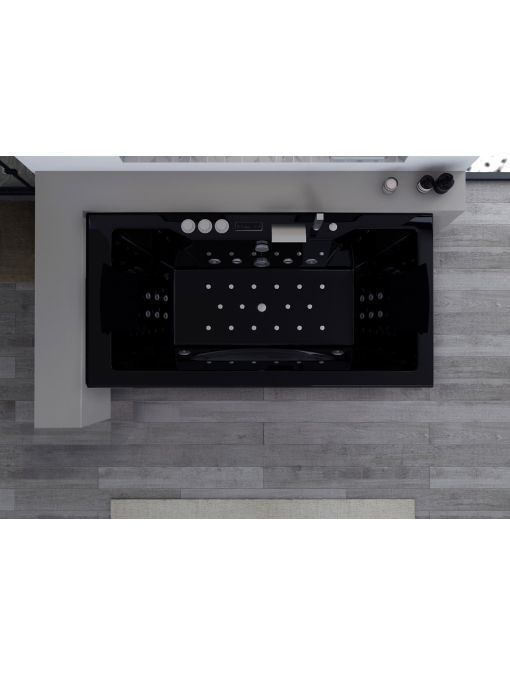 Baignoire balneo noire 2 places en face à face vue intérieure