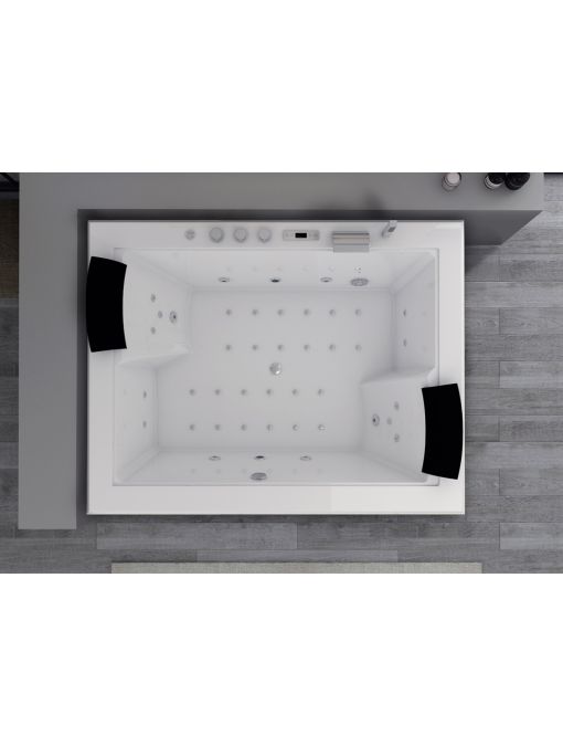 Vue intérieure Baignoire balnéo rectangulaire Elle&Lui 40 jets