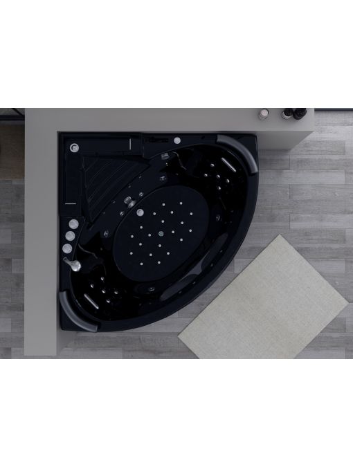 Baignoire balnéo Lisbonne Black 34 jets en vue intérieure