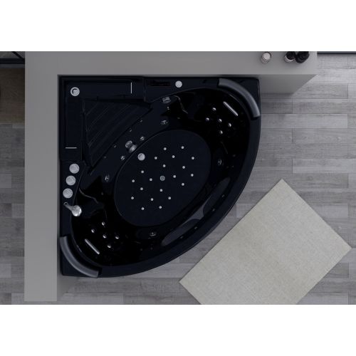 Baignoire balnéo d'angle Lisbonne Noire 34 jets