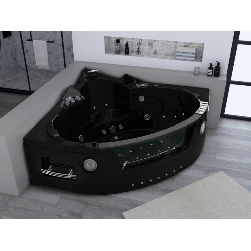 Baignoire balnéo Maeva Black 2 places 39 jets