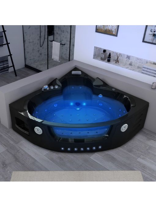 Baignoire balnéo Maeva Black 2 places 39 jets