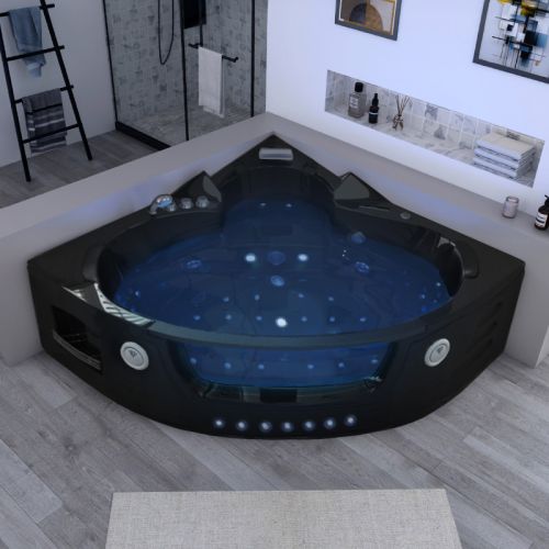 Baignoire balnéo Manhattan Black 38 jets biplace
