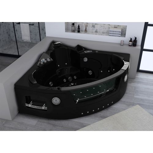 Baignoire balnéo Manhattan Black 38 jets biplace
