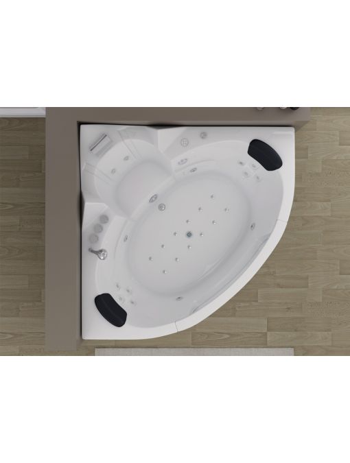 Baignoire d'angle 2 places à jets massants