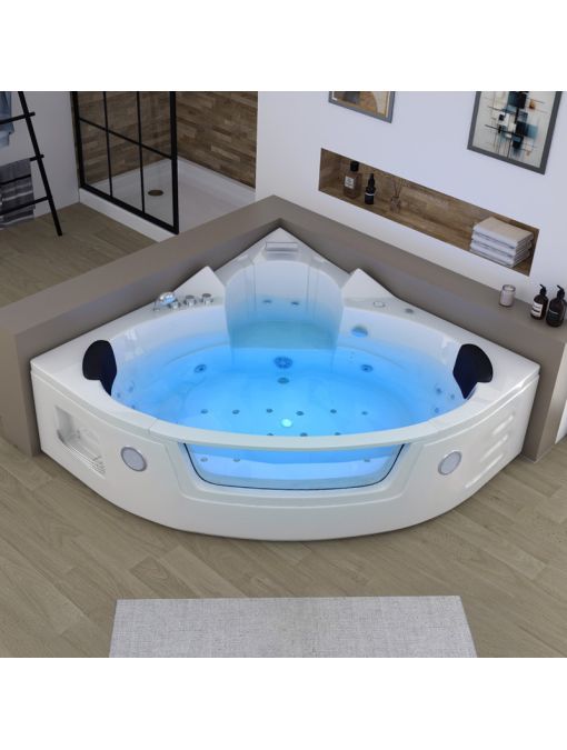 Baignoire balnéo d'angle 2 places Manhattan-S 26 jets Whirlpool