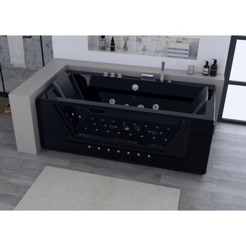 Baignoire balnéo Palamos Black 32 jets avec hublot