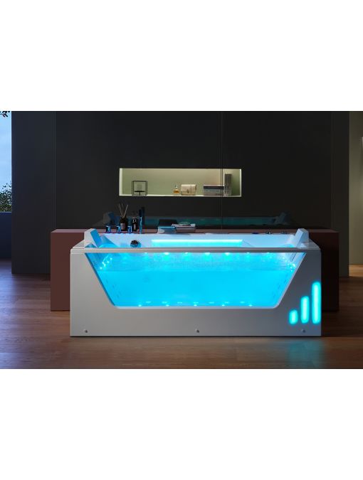 Baignoire balnéo Luminosa 53 jets à large hublot 