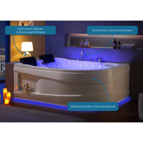 Baignoire Design balnéo Kalliste Droite 47 jets