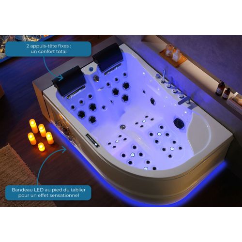 Baignoire Design balnéo Kalliste Droite 47 jets