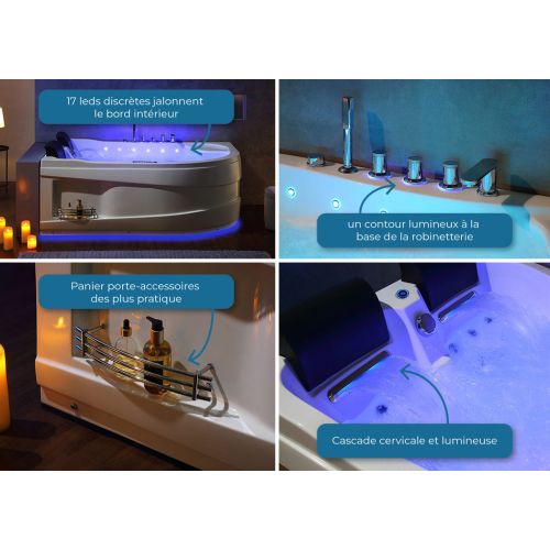 Baignoire Design balnéo Kalliste Droite 47 jets