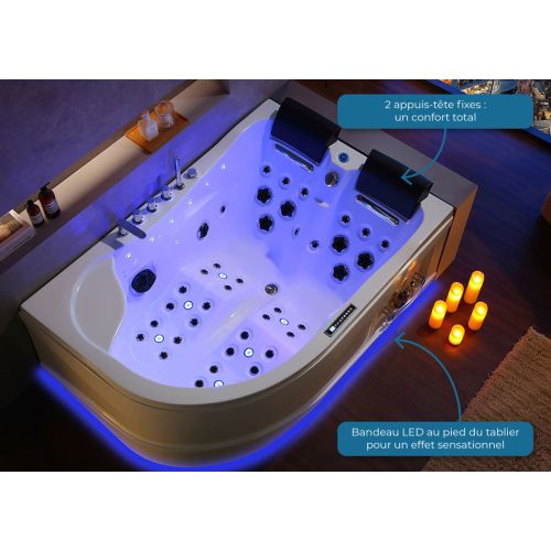 Baignoire Design balnéo Kalliste Gauche 47 jets