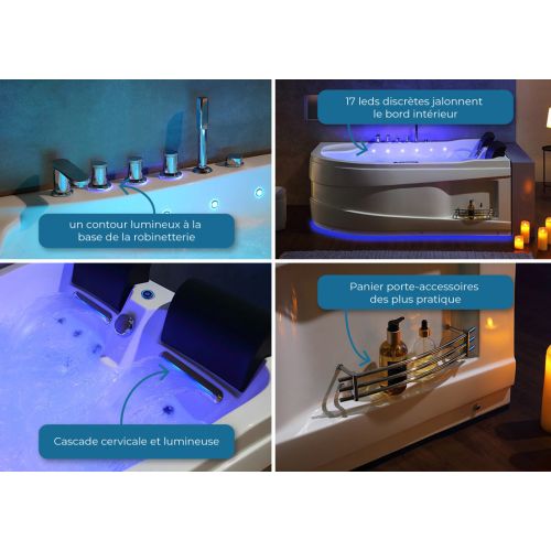 Baignoire Design balnéo Kalliste Gauche 47 jets