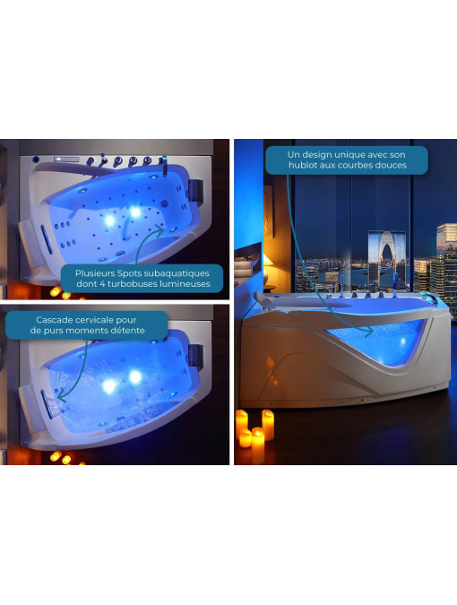 Baignoire 1 place D-Bornéo 42 jets pour balnéothérapie