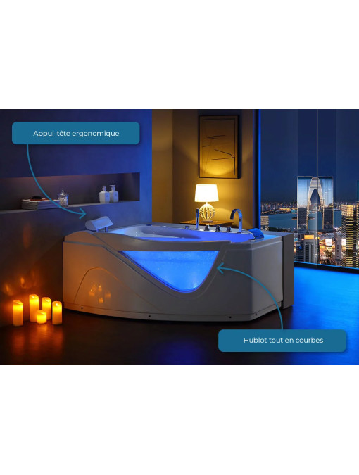 Balnéo asymètrique D-Bornéo 42 jets massants