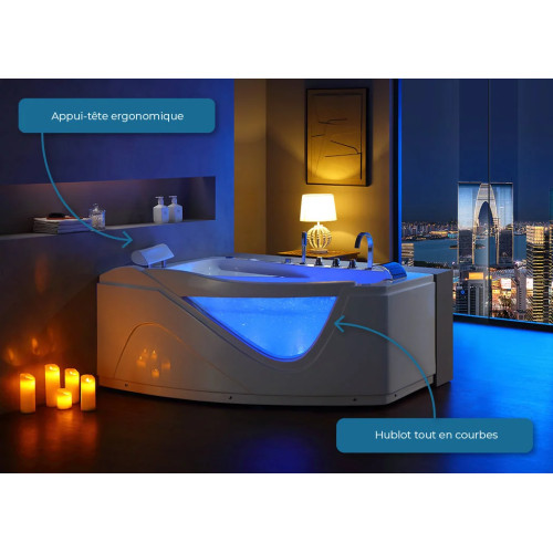 Baignoire balnéo D-Bornéo 42 jets