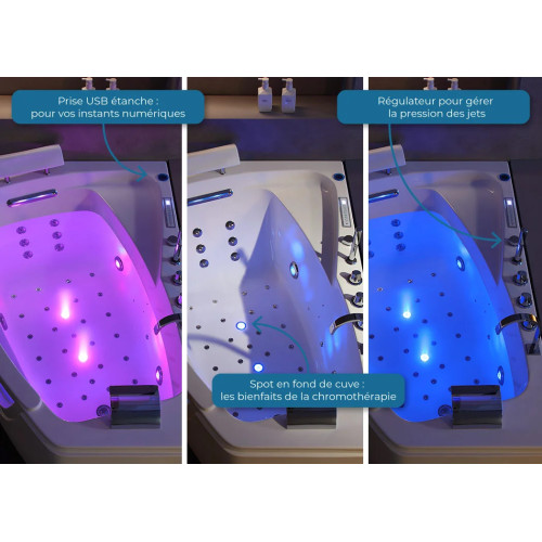 Baignoire balnéo D-Bornéo 42 jets