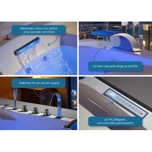 Baignoire balnéo D-Bornéo 42 jets