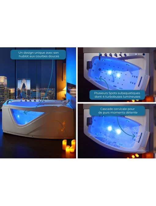 Bain bulle et chromothérapie Borneo Gauche