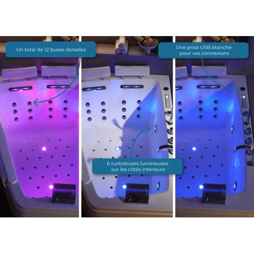 Baignoire au design moderne pour massage en duo 