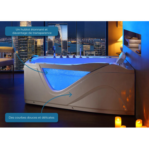 Baignoire balnéo asymétrique pour 2 personnes Neptune