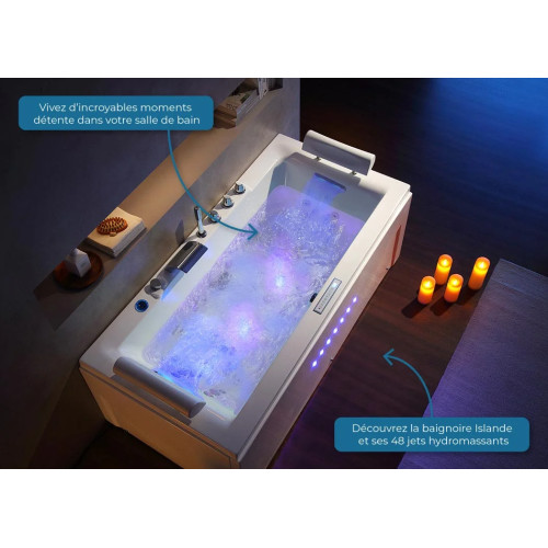 Baignoire Design balnéo Islande 48 jets