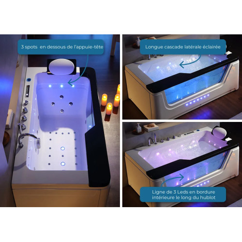 Baignoire rectangulaire balnéo Monaco 37 jets