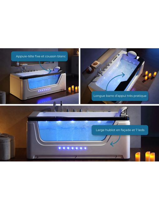 Détails Baignoire balnéo Monaco 37 jets