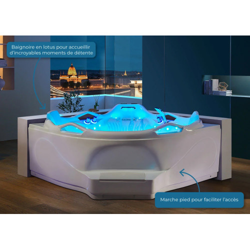 Baignoire balnéo angle Love story 42 jets