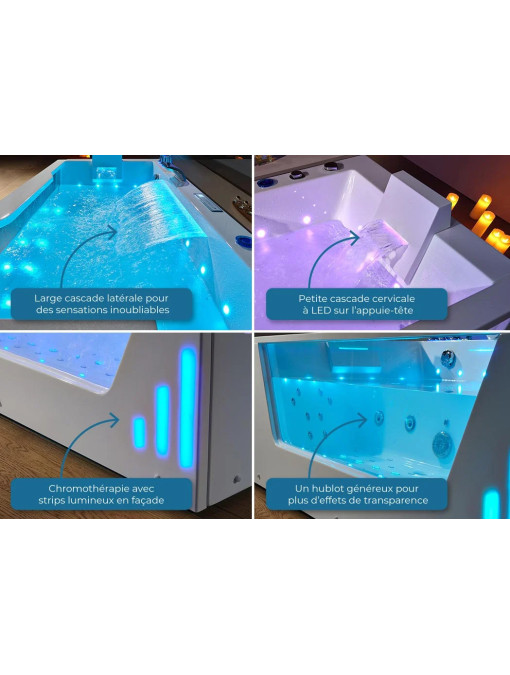 Détails Baignoire balnéo Luminosa 53 jets Whirlpool