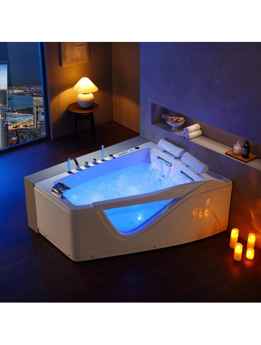 Baignoire balnéo asymétrique pour 2 personnes Neptune
