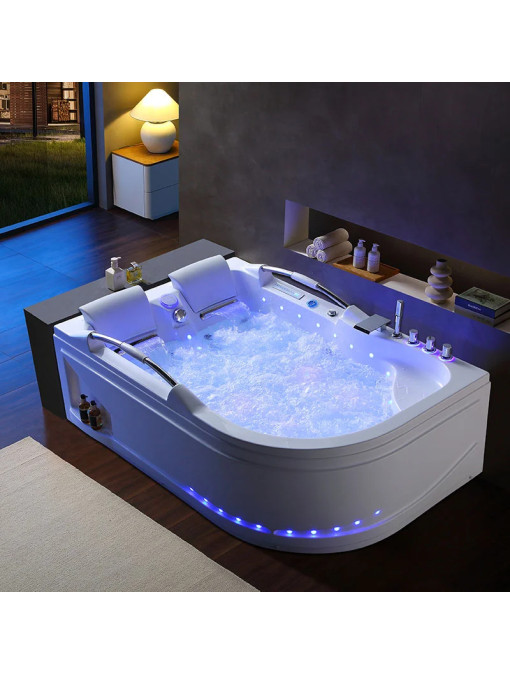 Baignoire Balnéo asymétrique VULCANO-D 56 jets Whirlpool