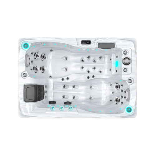 SPA 2 places Romantic Silver White Marble Ardoise 46 jets