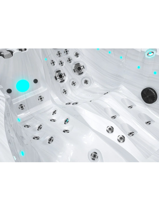 SPA 2 places Romantic Silver White Marble 46 jets hydromassants