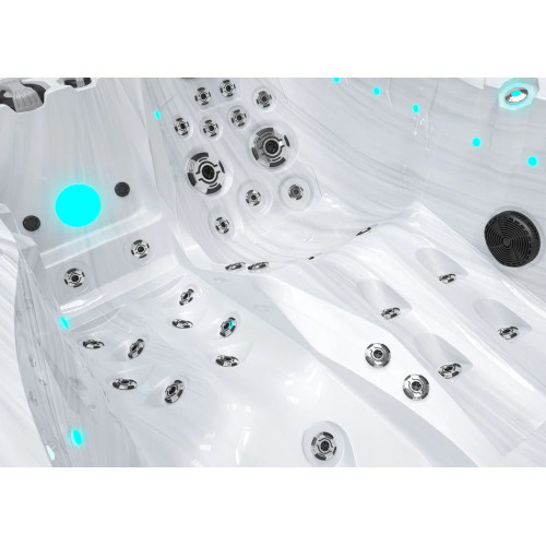 SPA 2 places Romantic Silver White Marble Ardoise 46 jets