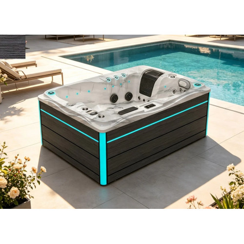 SPA 2 places Romantic Silver White Marble Ardoise 46 jets