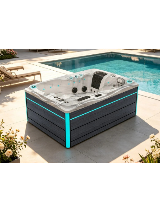 SPA 2 places Romantic Silver White Marble Gris 46 jets