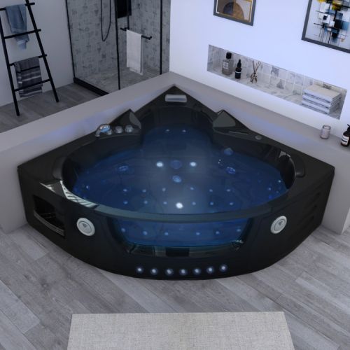 Baignoire balnéo Manhattan Black 38 jets biplace