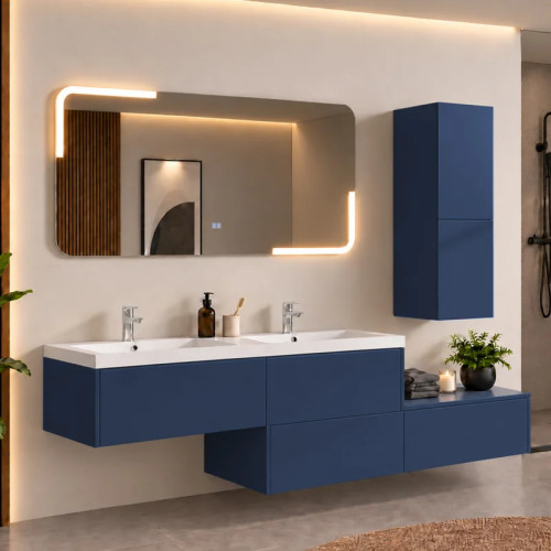 Meuble de salle de bain design BELLISSIMO Bleu Saphir