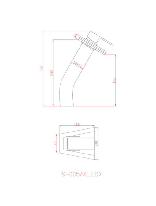 Dimensions robinet SDS005A