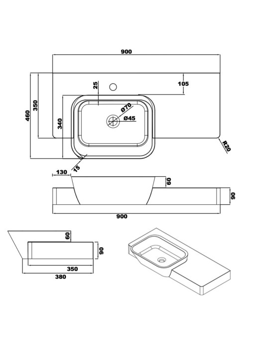 Plans techniques du plan vasque SDK3