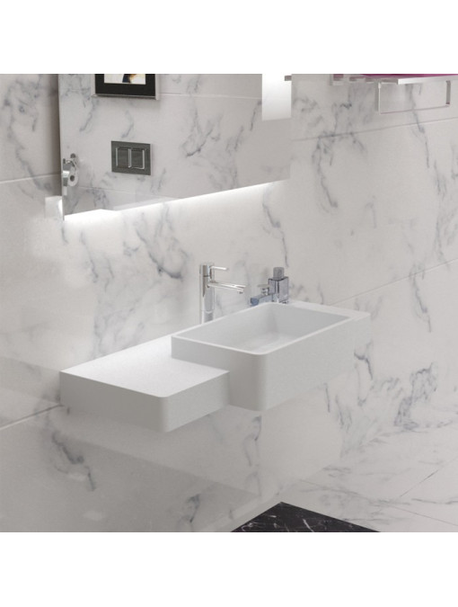 Plan vasque mural avec vasque rectangulaire SDK6