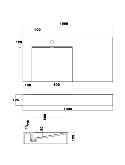 plans schématiques du plan vasque SDPW12-A