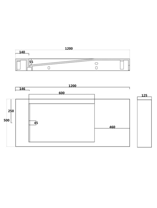 Schéma du plan vasque SDPW12-BS